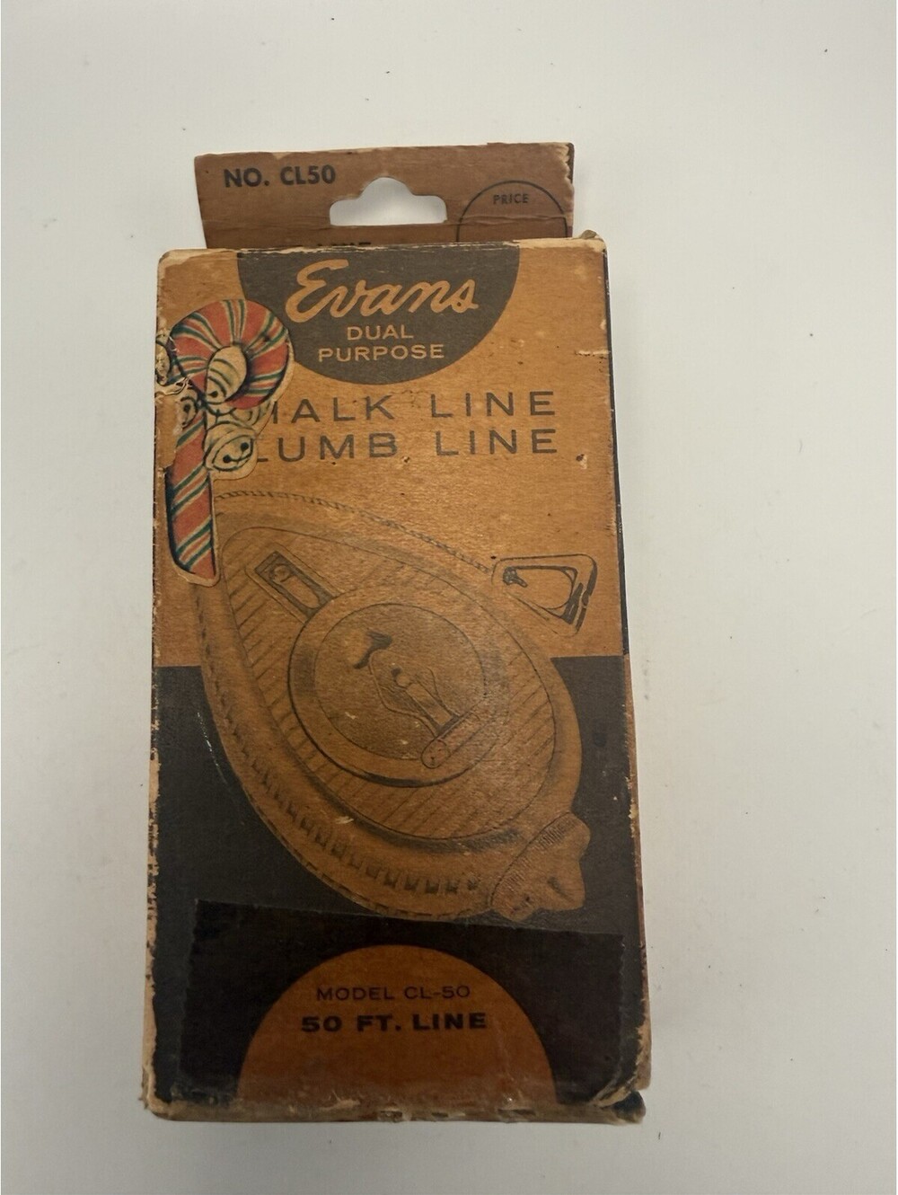 Vintage Evans Chalk Line/Plumb Line #CL-50 New Never Used In Box